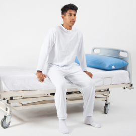 Abverkauf - Patientenpyjama Bodysystem, unisex, weiss, lang, XL