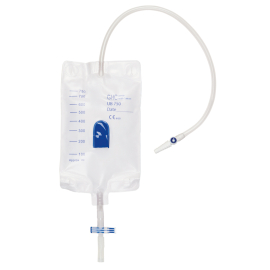 Urinbeutel CrossVent, kurz, 750 ml, mit Adapter, Vliesbeschichtung, steril