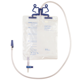 Urinbeutel CrossVent, 110 cm, 2 l, mit Refluxventil und integrierter Betthalterung, steril