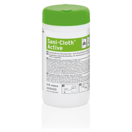 Alkoholfreie Desinfektionstücher Sani-Cloth® Active (13 x 22 cm) von Ecolab, Spenderdose à 125 Tücher